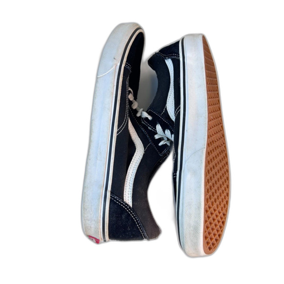 Vans Unisex Black Canvas White Detail Old Skool Sneaker Size M 10.5/W 12 - Picture 10 of 14